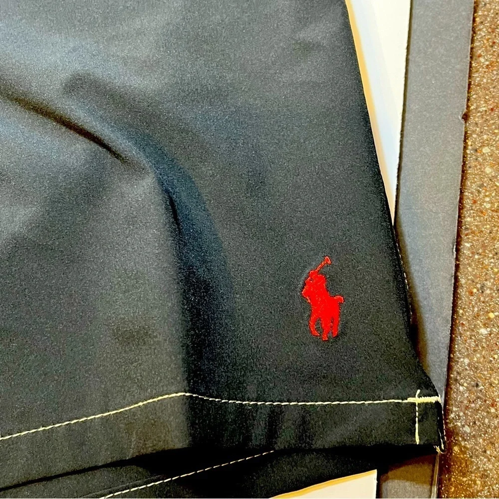 Polo Ralph Lauren Men’s XXL Swim Trunks Logo On Front Plus Size Black & Red